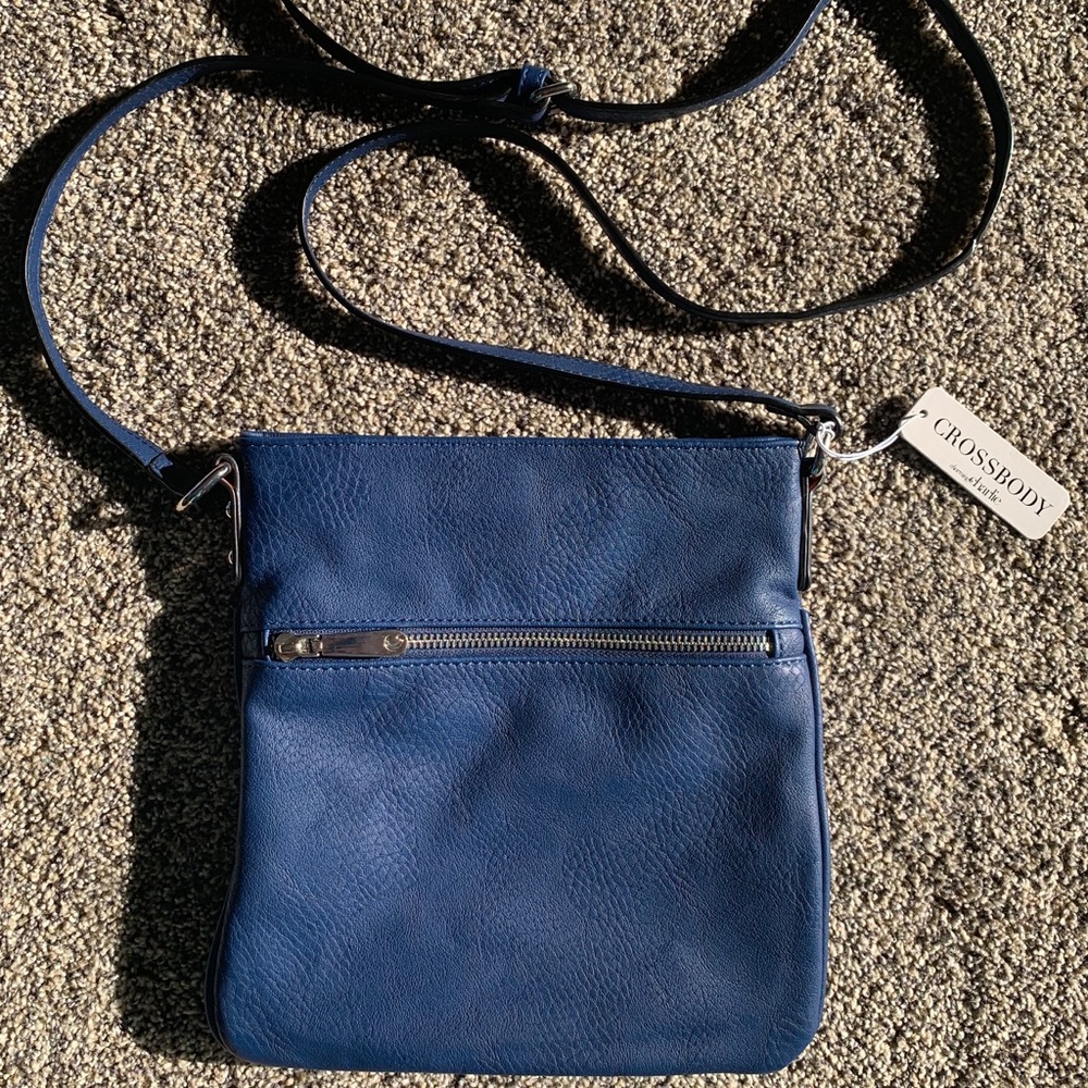 Charming Charlie Navy Blue/Silver Crossbody